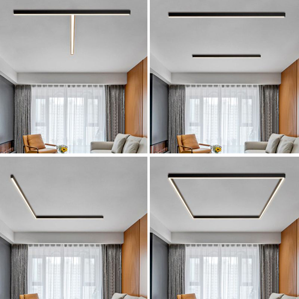 Velmio Luminária de Teto/Parede Linear Preta