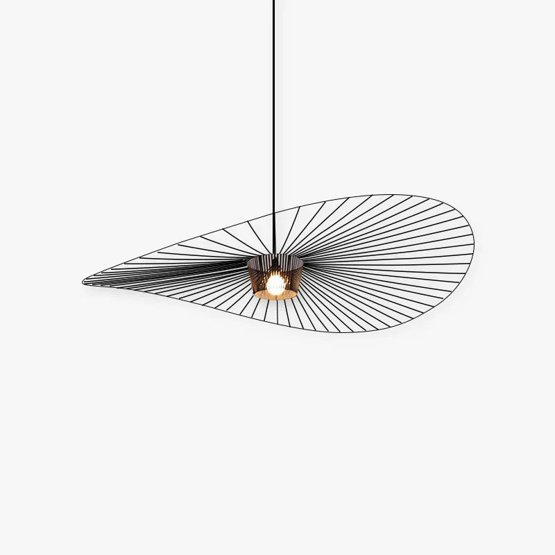Pendente Xelion Flor Moderna de Tecido Preto/Branco/Dourado/Marrom
