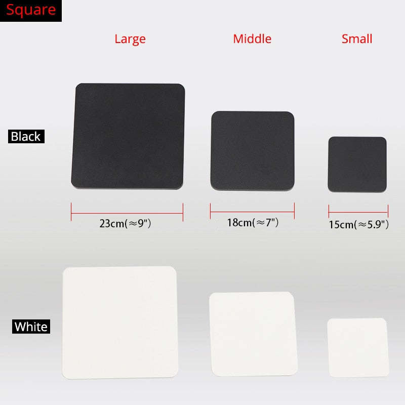 Luminária de Parede Externa LED Dori Minimalista Redonda/Quadrada, Preto/Branco