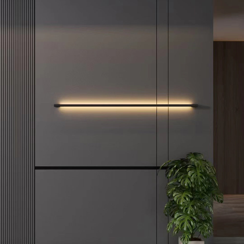 Arandela LED de Parede Evoa Moderna Linear Fina Preta