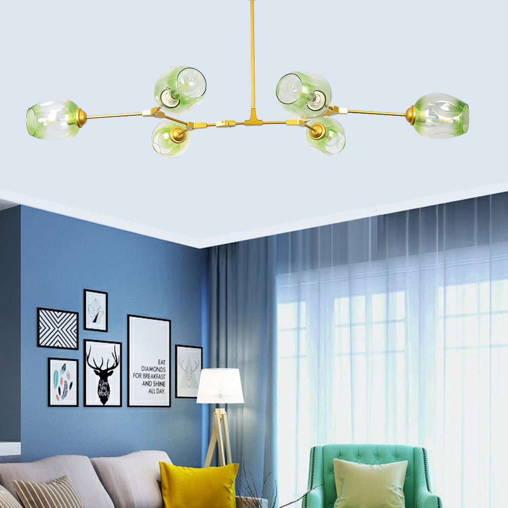 Zerin Luminária Pendente Nórdica Moderna de Vidro Bolha Transparente