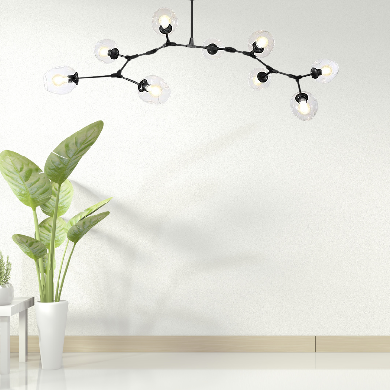 Zerin Luminária Pendente Nórdica Moderna de Vidro Bolha Transparente