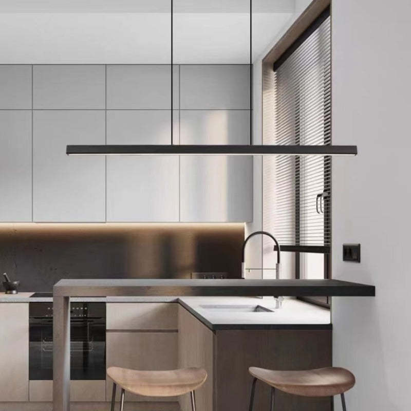 Lerin Luminária Pendente Linear LED Moderna Preto/Marrom