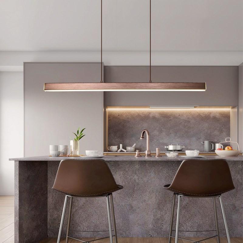 Lerin Luminária Pendente Linear LED Moderna Preto/Marrom