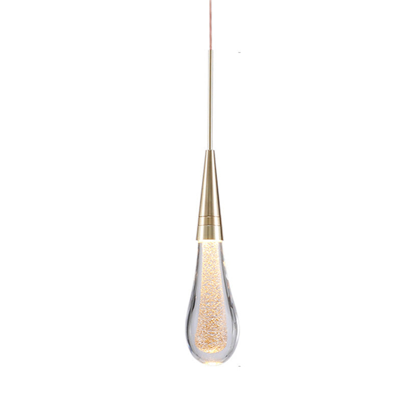 Pendente Eloria com Gota de Cristal Dourado