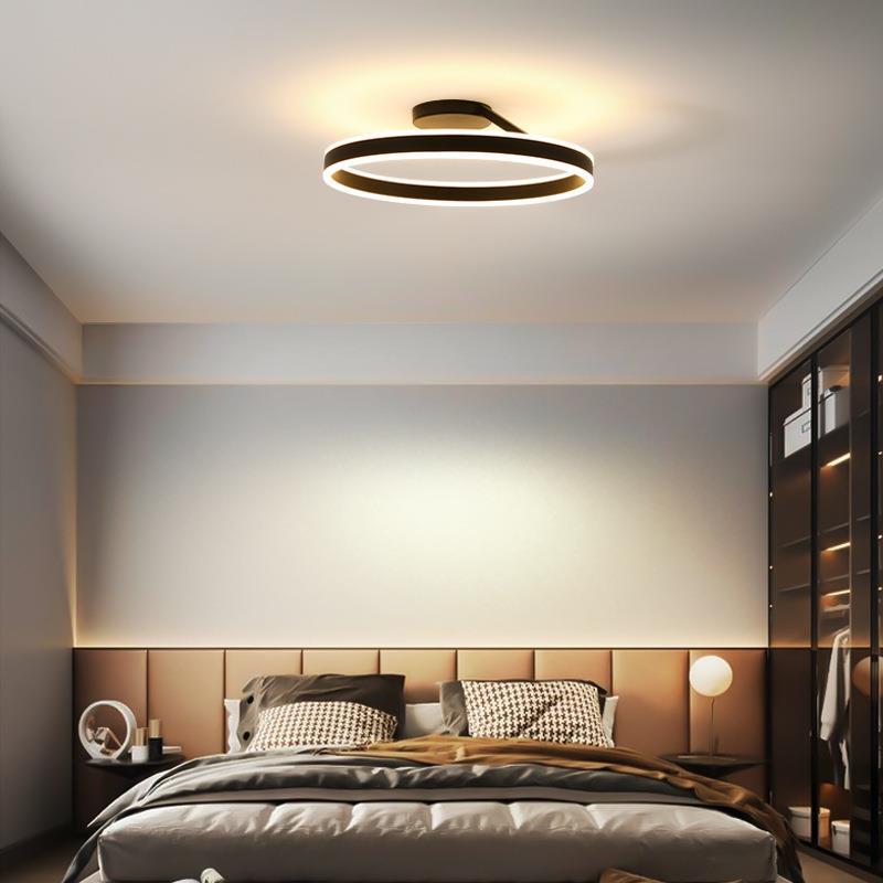 Plafon de Teto Solinor Círculo Moderno, Preto e Branco