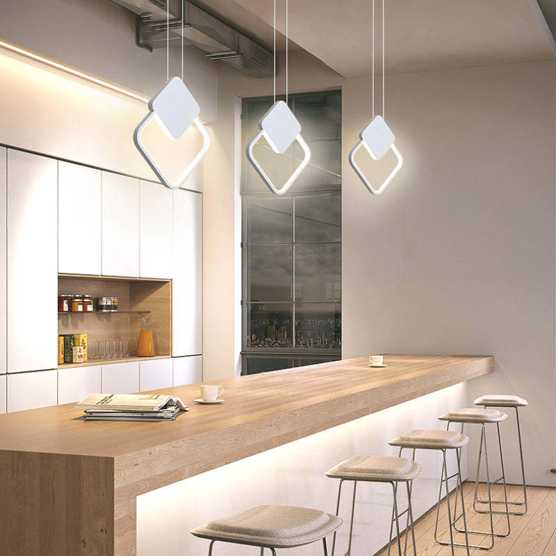 Kori Luminária Pendente LED Moderna Preto/Branco Sala de Estar