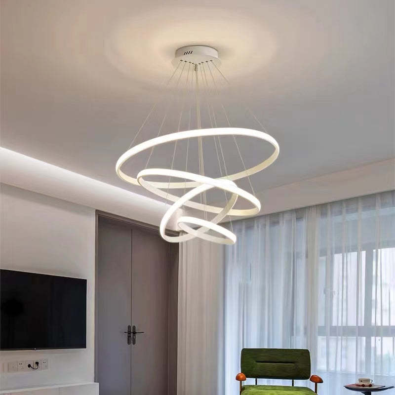 Luminária Pendente de Anel Moderna Tavonex, 2/3/4 Anéis