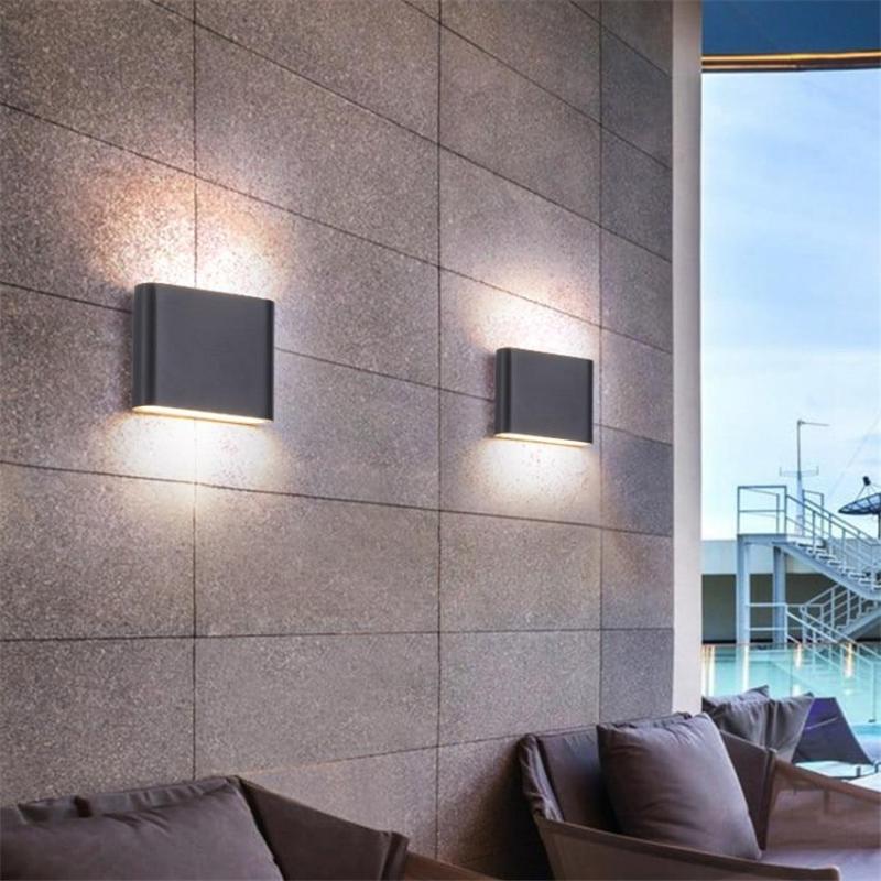 Luminária de Parede Externa Retangular Moderna Impermeável Orix, Preto/Branco