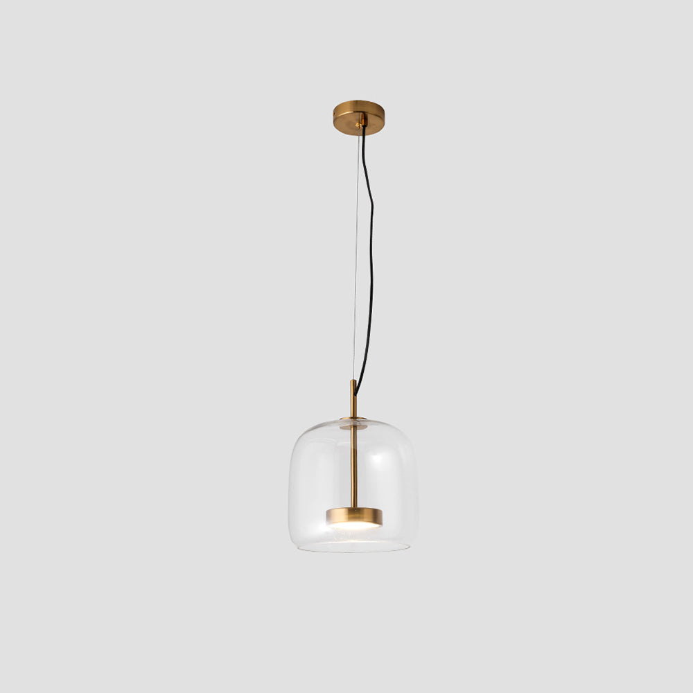 Pendente Lioren de Vidro Moderno Transparente/Fumê/Âmbar