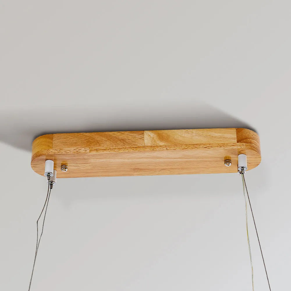 Luminária Pendente Oval de Madeira Contemporânea Lyraen