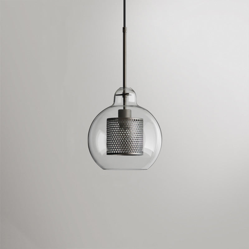 Luminária Pendente Nerel Contemporânea Dourada, Vidro, Globo/Cilíndrica