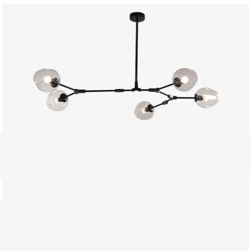 Zerin Luminária Pendente Nórdica Moderna de Vidro Bolha Transparente