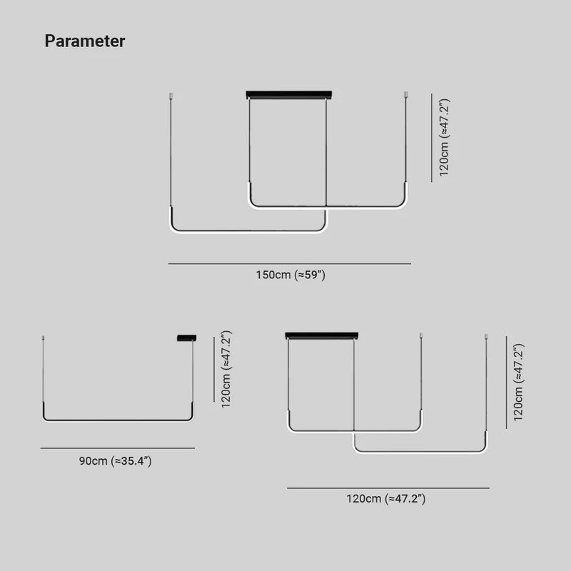 Sorev Luminária Pendente Linear Moderna Estrutura Dupla, Preto/Dourado