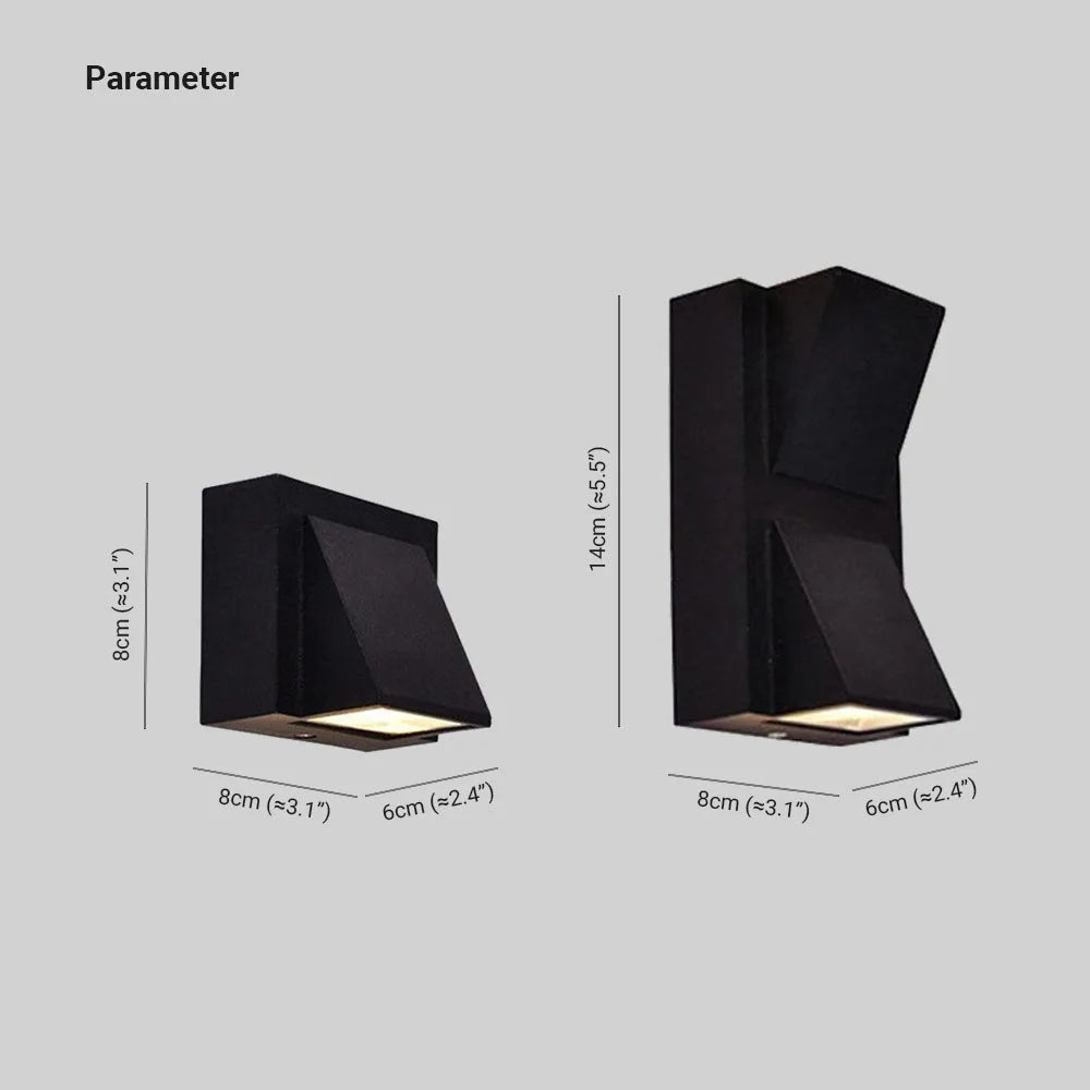 Terin Luminária de Parede Externa LED Preta Moderna