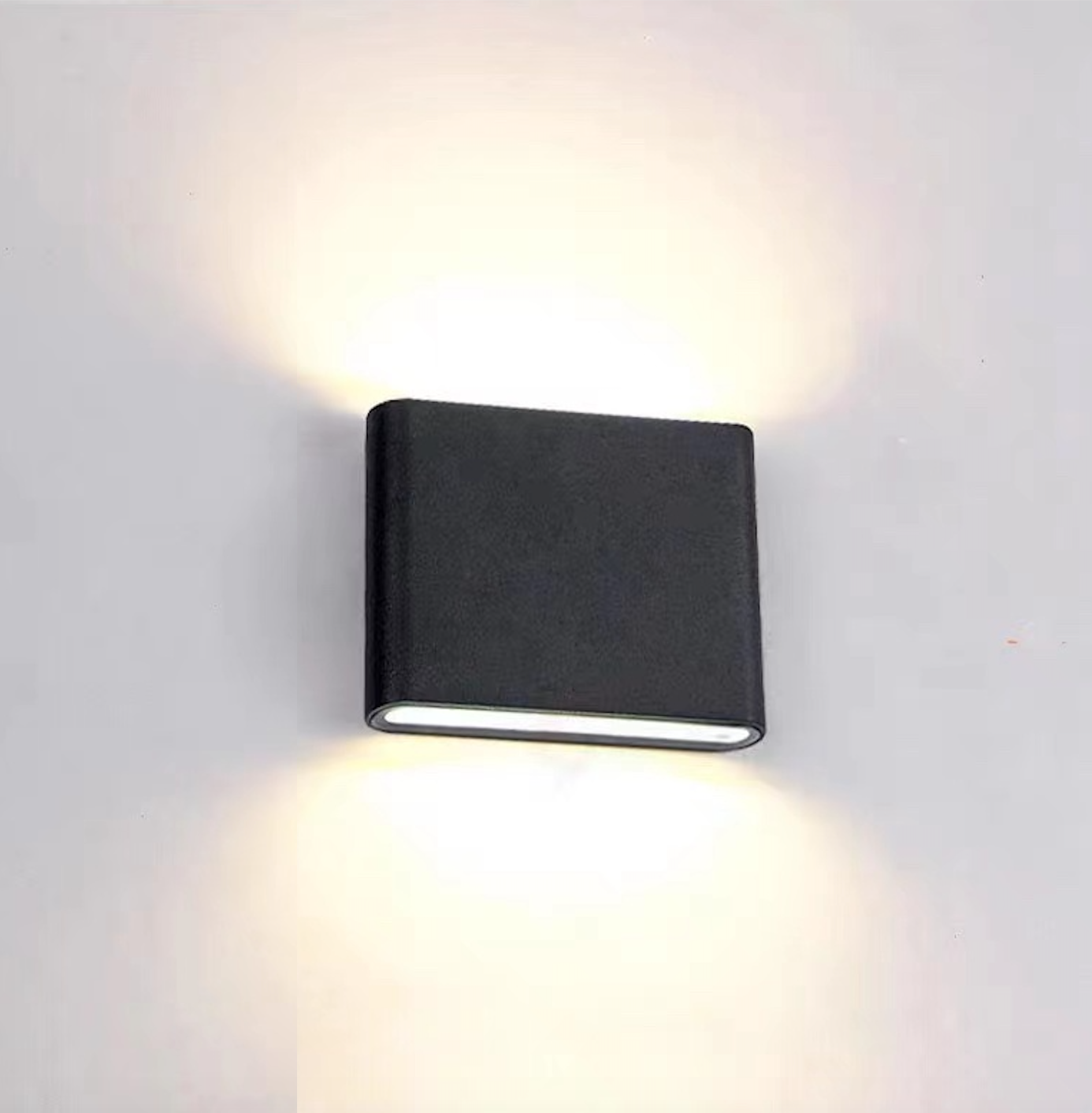 Luminária de Parede Externa Retangular Moderna Impermeável Orix, Preto/Branco