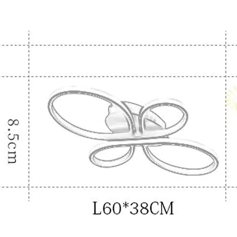 Plafon de Teto Rori Moderno LED com Múltiplos Anéis, Marrom/Branco