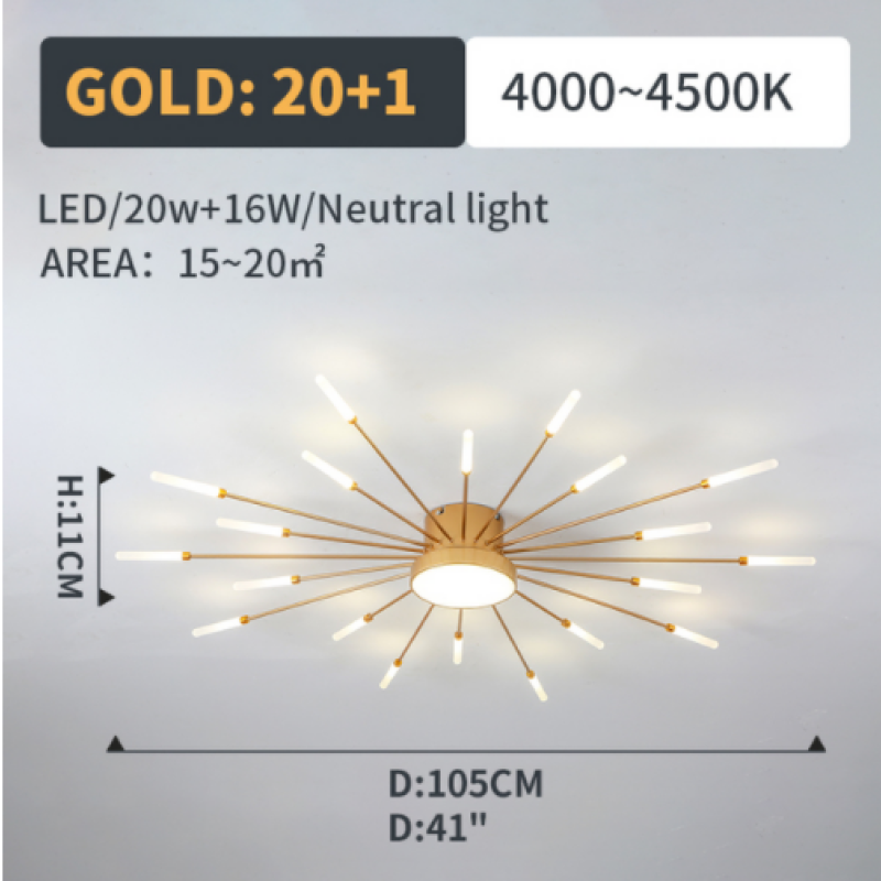 Vexor Luminária de Teto LED Moderna Efeito Fogos de Artifício