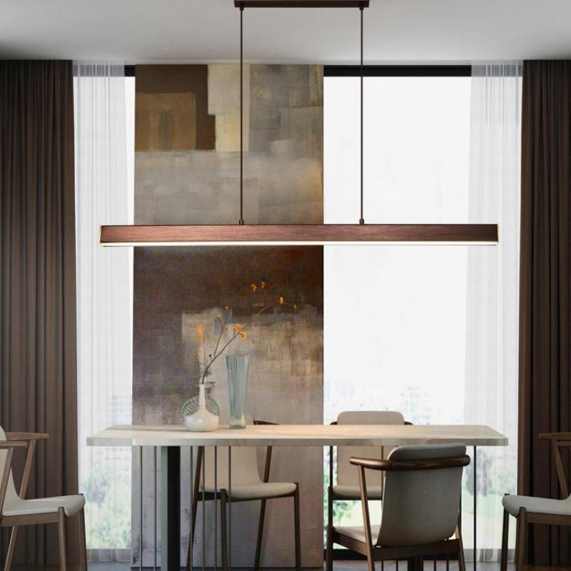 Lerin Luminária Pendente Linear LED Moderna Preto/Marrom