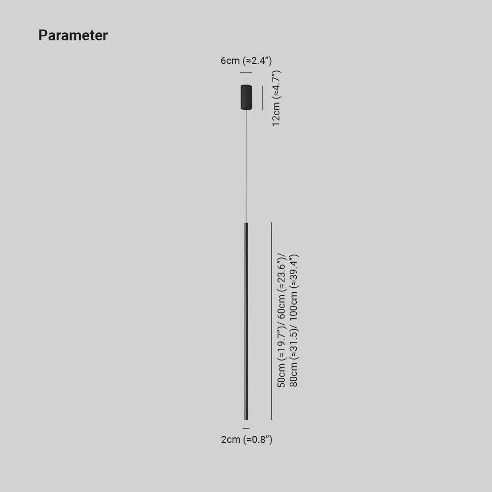 Tavix Luminária Pendente Linear Minimalista de Cabeceira, Preta