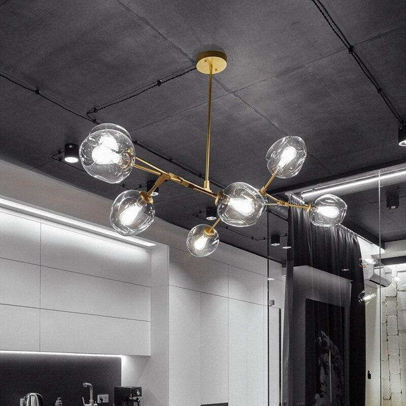 Zerin Luminária Pendente Nórdica Moderna de Vidro Bolha Transparente