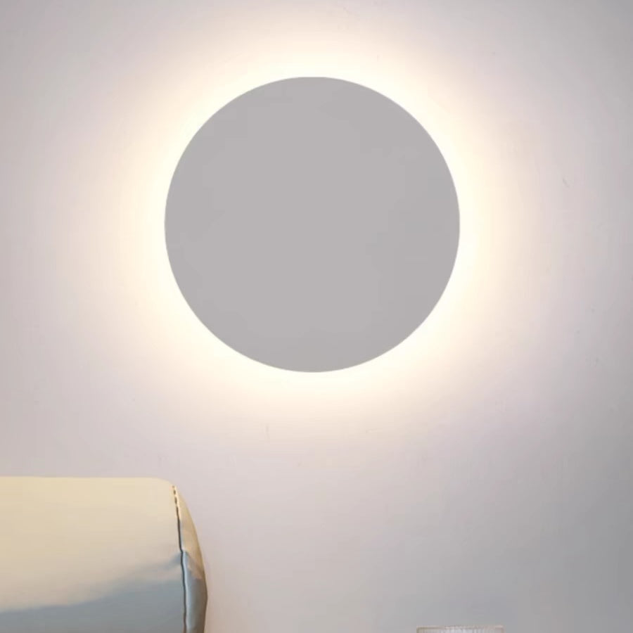Luminária de Parede Externa LED Dori Minimalista Redonda/Quadrada, Preto/Branco
