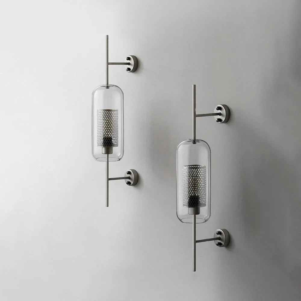 Arandela Seniq Industrial Elegante de Vidro Transparente