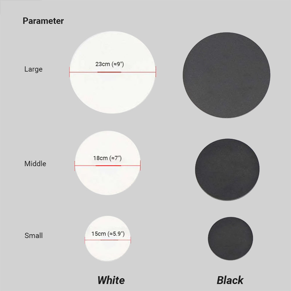 Luminária de Parede Externa LED Dori Minimalista Redonda/Quadrada, Preto/Branco