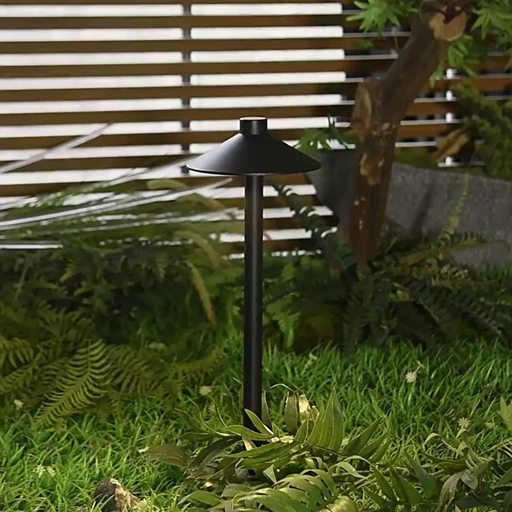 Balizador de Jardim Dorvenia Contemporâneo Preto com Design de Chapéu