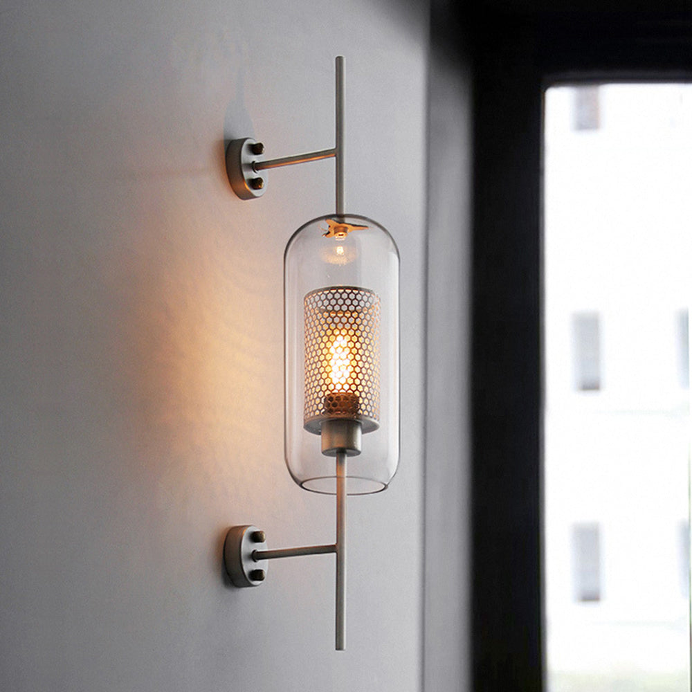 Arandela Seniq Industrial Elegante de Vidro Transparente
