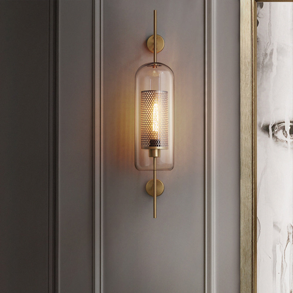 Arandela Seniq Industrial Elegante de Vidro Transparente