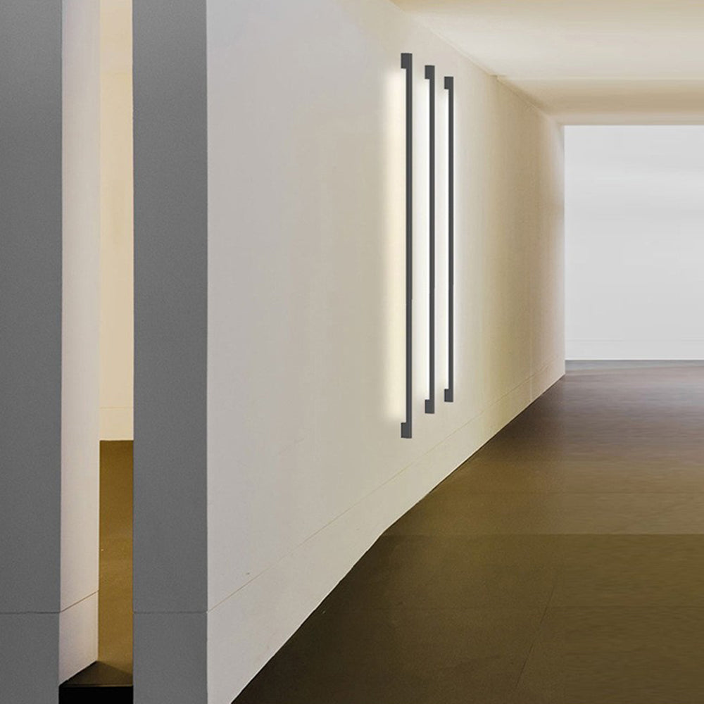 Arandela LED de Parede Evoa Moderna Linear Fina Preta
