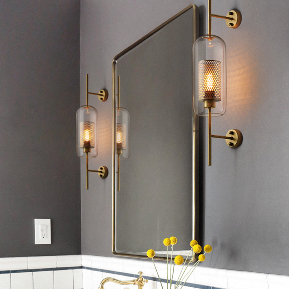 Arandela Seniq Industrial Elegante de Vidro Transparente