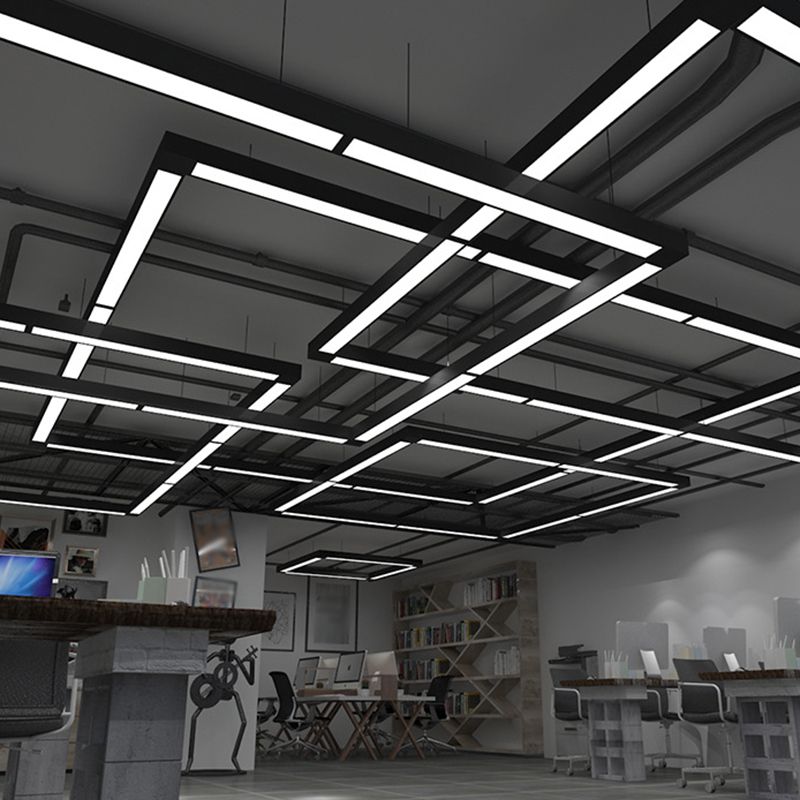Pendente Soreva LED Retangular Minimalista Preto