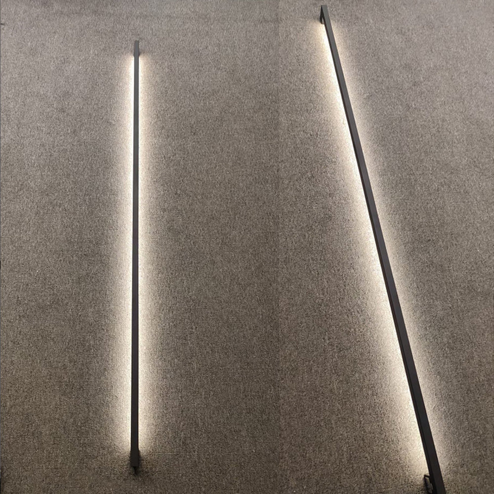 Arandela LED de Parede Evoa Moderna Linear Fina Preta