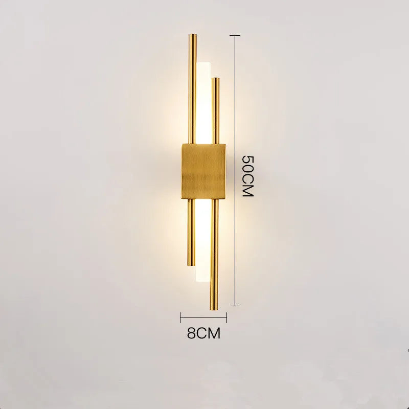 Arandela LED Moderna Nariq Tipo Barra, Preto/Dourado