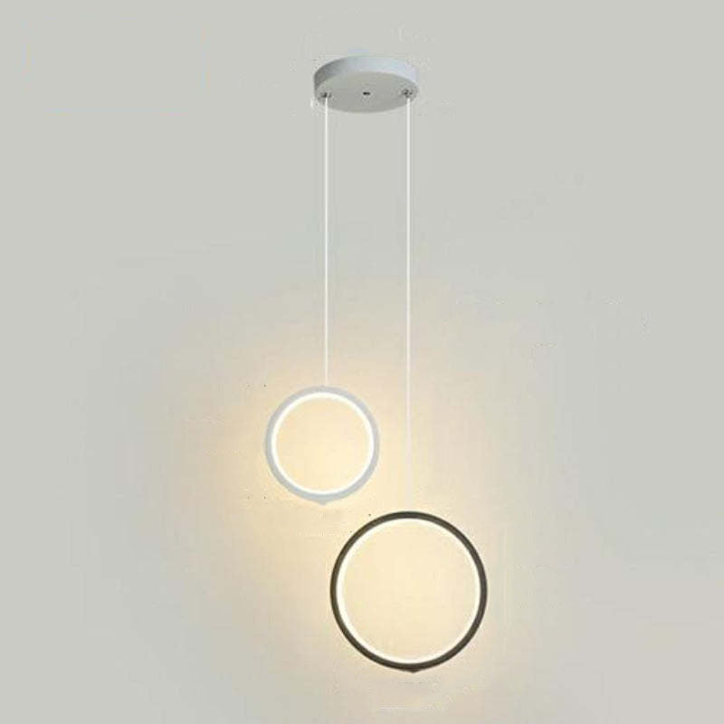 Kori Luminária Pendente LED Moderna Preto/Branco Sala de Estar