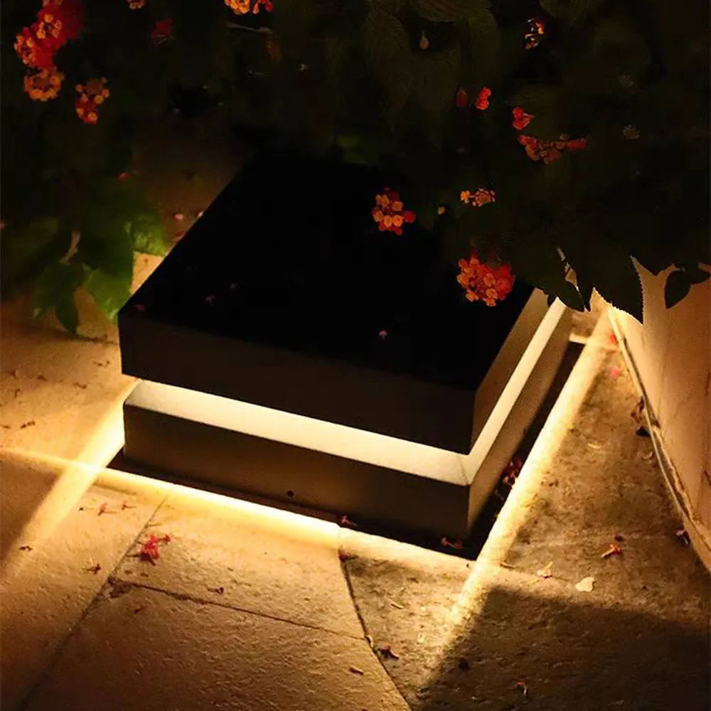 Luminária Externa Corvex Moderna Côncava Preta Solar