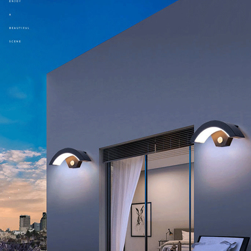 Arandela Alvyn Arco Nórdico LED Exterior Preta À Prova d'Água