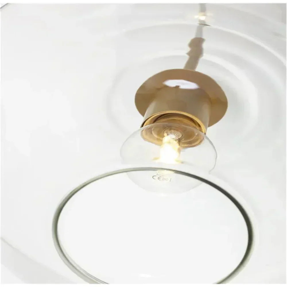 Pendente Virelo de Vidro Diamante Transparente/Âmbar