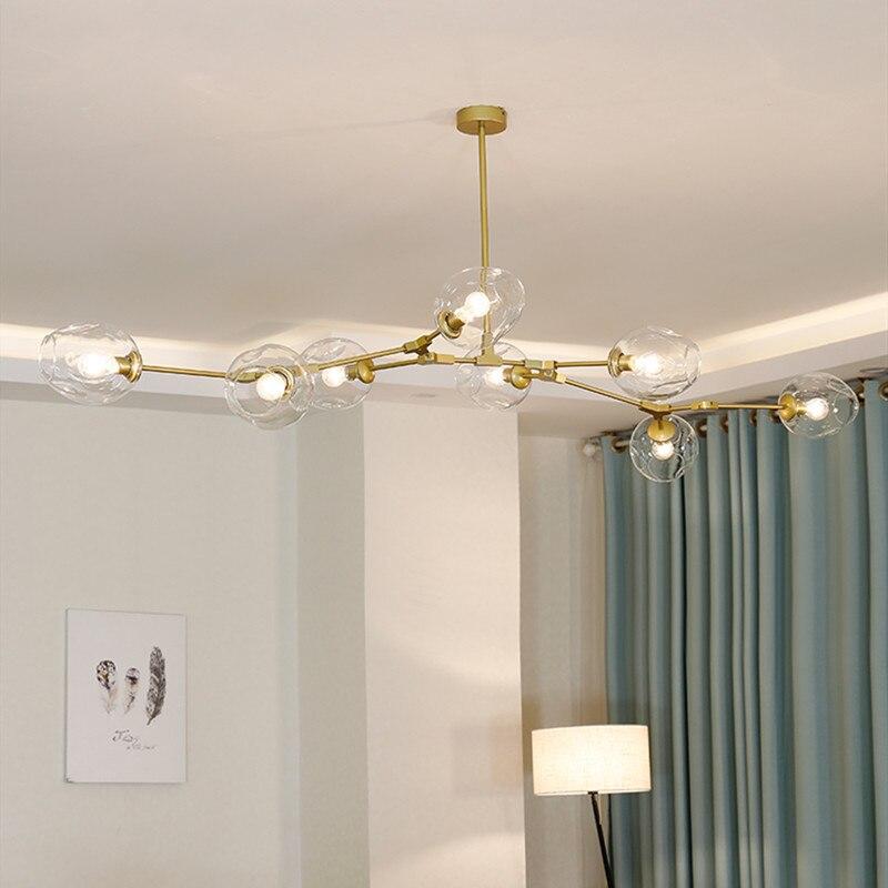 Zerin Luminária Pendente Nórdica Moderna de Vidro Bolha Transparente