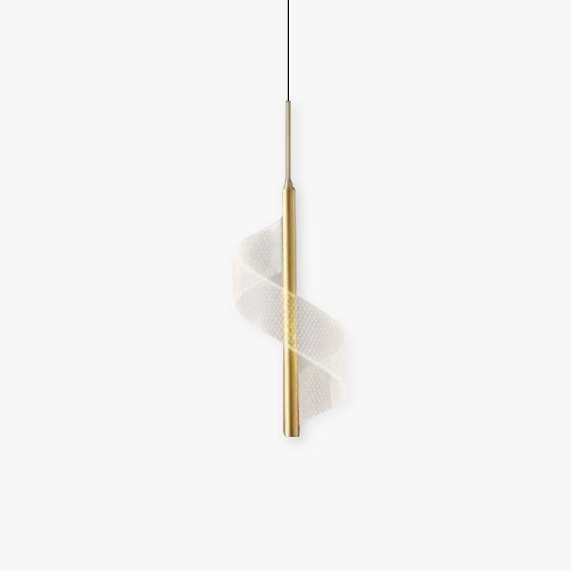 Luminária Pendente Alven Vintage Dourada com Fita