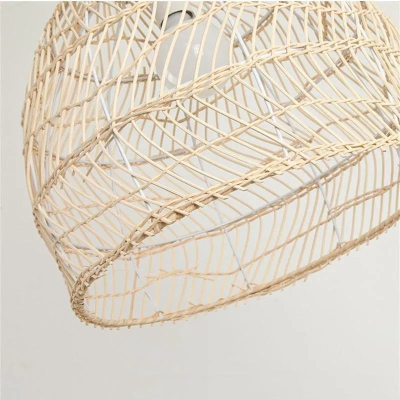 Luminária Pendente Lixi de Bambu e Rattan Feita à Mão