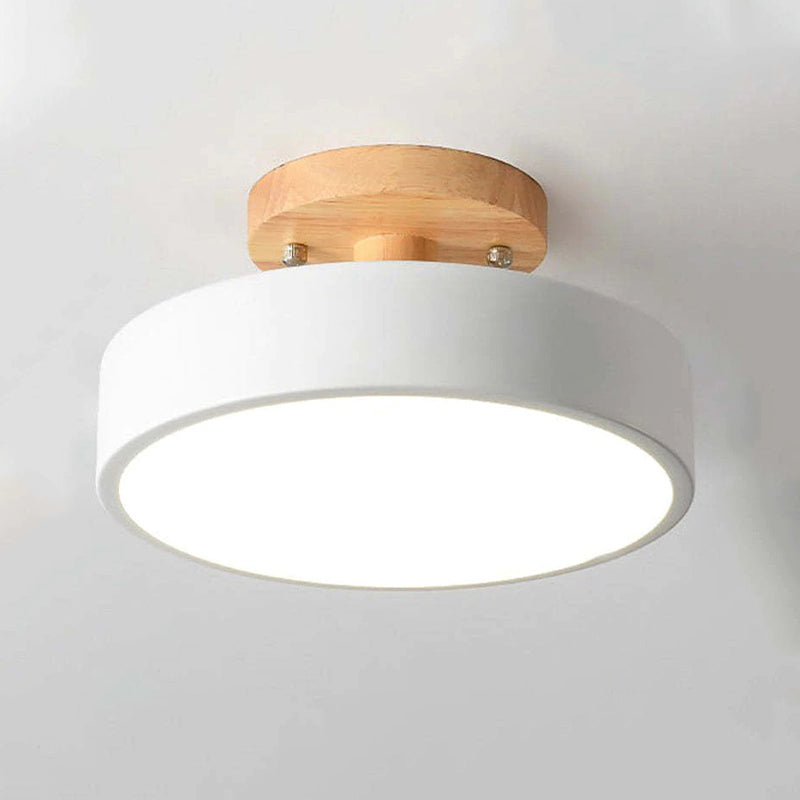 Zera Plafon LED Redondo Moderno de Madeira Colorido