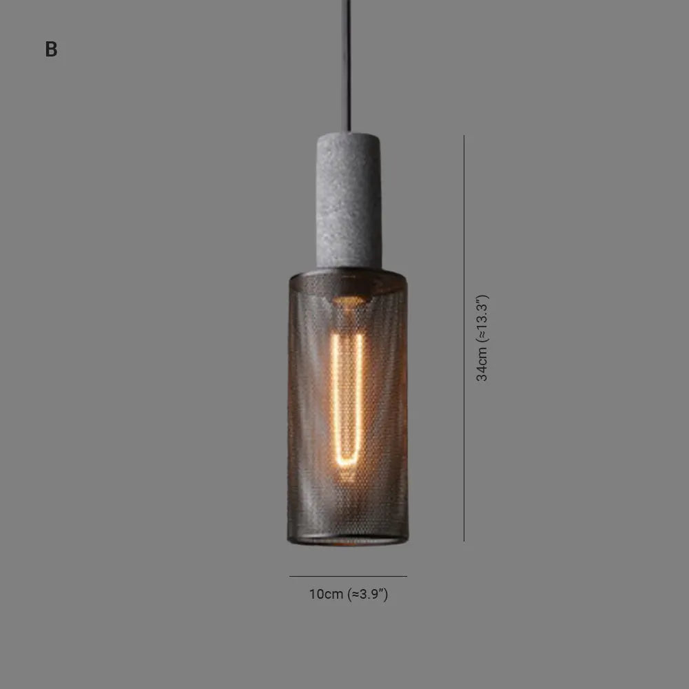 Pendente Vireth Industrial Cilíndrico de Cimento
