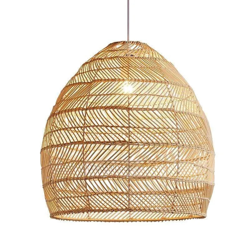 Luminária Pendente Lixi de Bambu e Rattan Feita à Mão