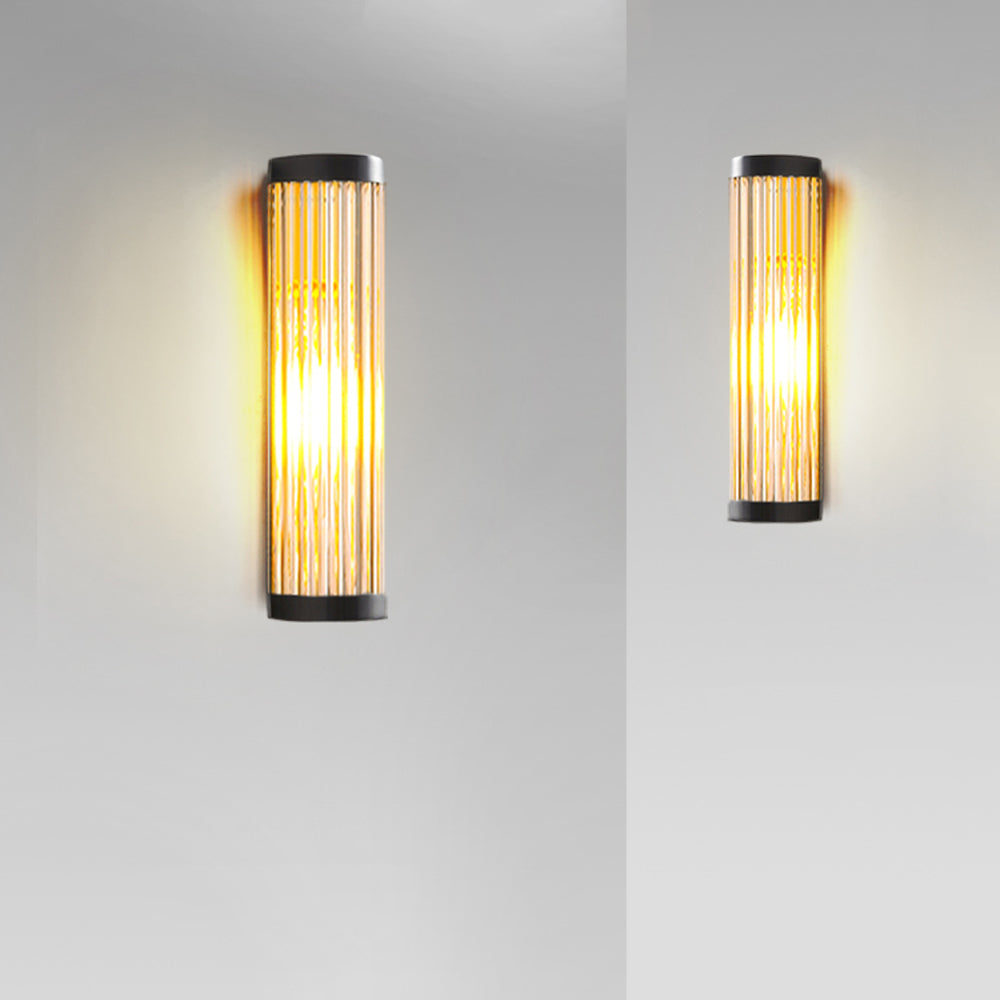 Arandela Seluno Moderna Semicilíndrica Externa Preta