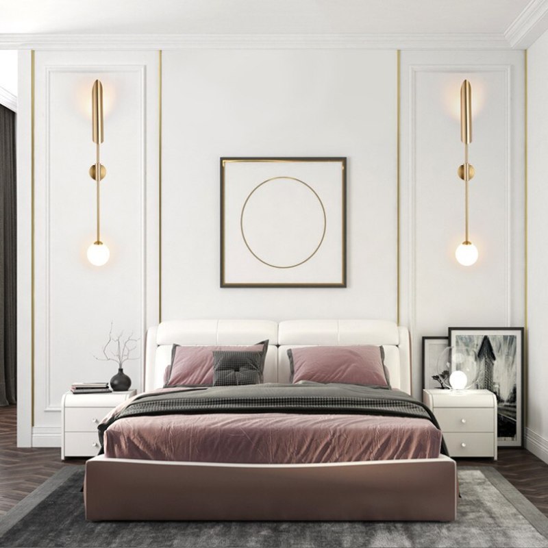 Arandela de Parede Zorva Luxuosa Dourada Dupla