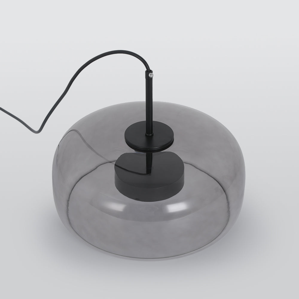 Pendente Lioren de Vidro Moderno Transparente/Fumê/Âmbar