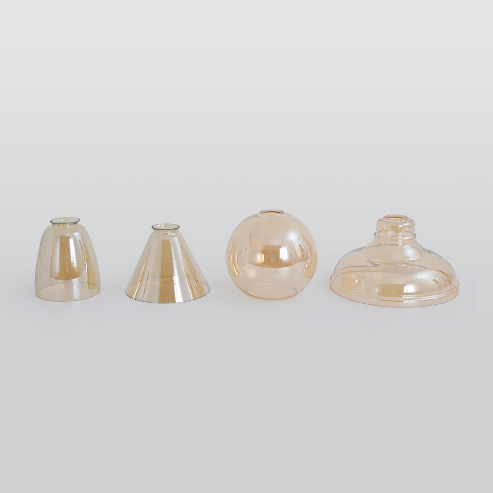 Luminária Pendente de Vidro Industrial Teni Transparente/Âmbar/Cinza Fumê
